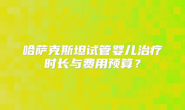 哈萨克斯坦试管婴儿治疗时长与费用预算？