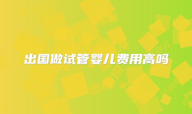 出国做试管婴儿费用高吗