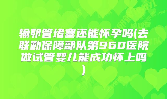 输卵管堵塞还能怀孕吗(去联勤保障部队第960医院做试管婴儿能成功怀上吗)