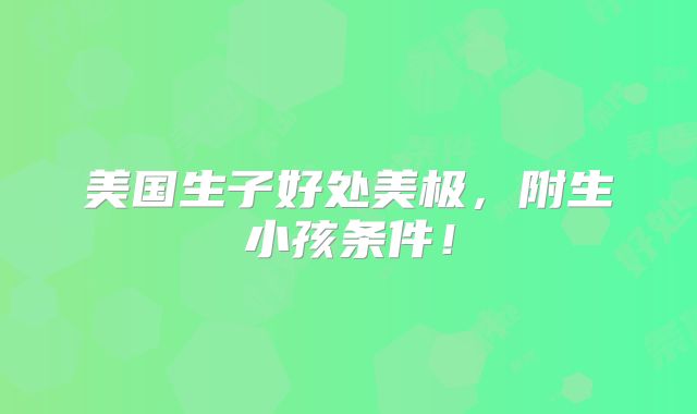 美国生子好处美极，附生小孩条件！