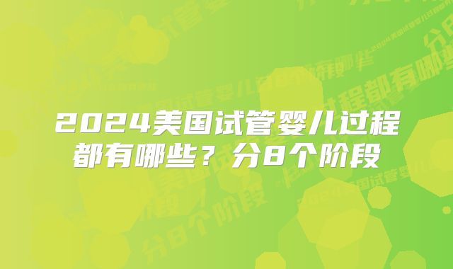 2024美国试管婴儿过程都有哪些?分8个阶段