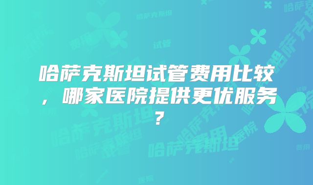 哈萨克斯坦试管费用比较，哪家医院提供更优服务？