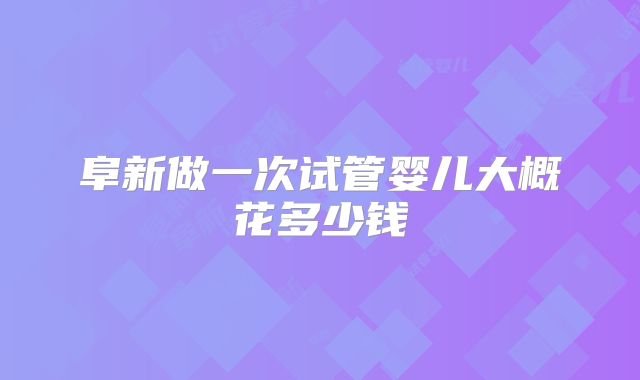 阜新做一次试管婴儿大概花多少钱
