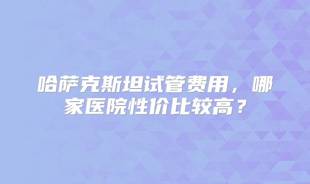 哈萨克斯坦试管费用，哪家医院性价比较高？