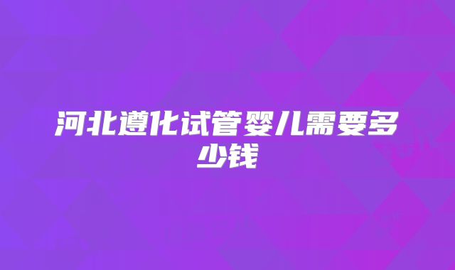 河北遵化试管婴儿需要多少钱