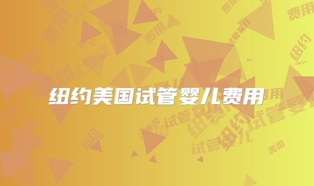 纽约美国试管婴儿费用