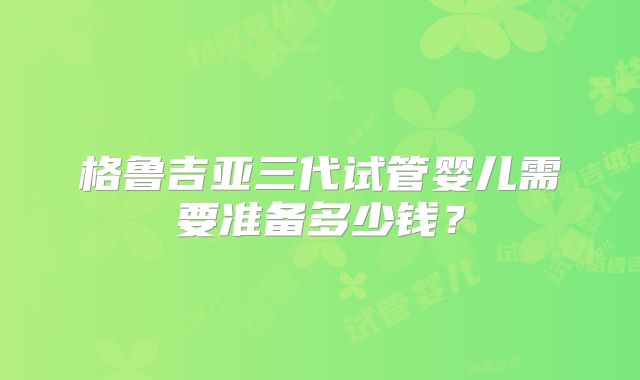 格鲁吉亚三代试管婴儿需要准备多少钱？