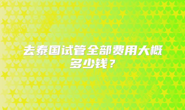 去泰国试管全部费用大概多少钱？