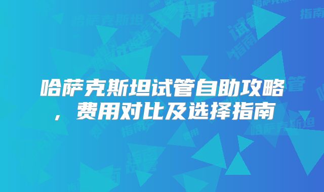 哈萨克斯坦试管自助攻略，费用对比及选择指南