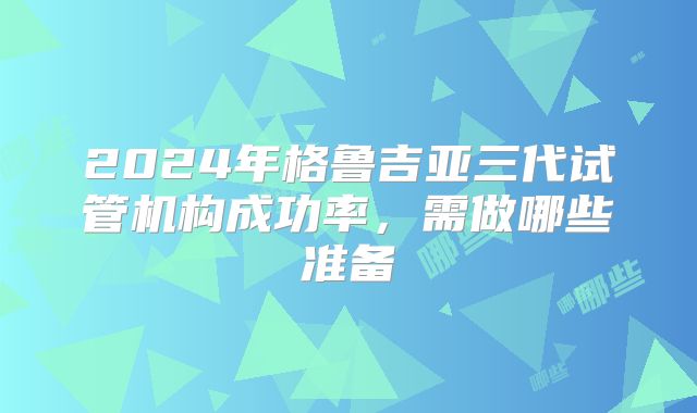 2024年格鲁吉亚三代试管机构成功率，需做哪些准备