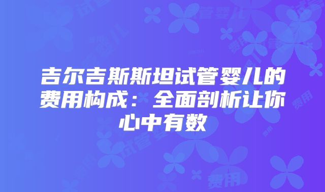吉尔吉斯斯坦试管婴儿的费用构成：全面剖析让你心中有数