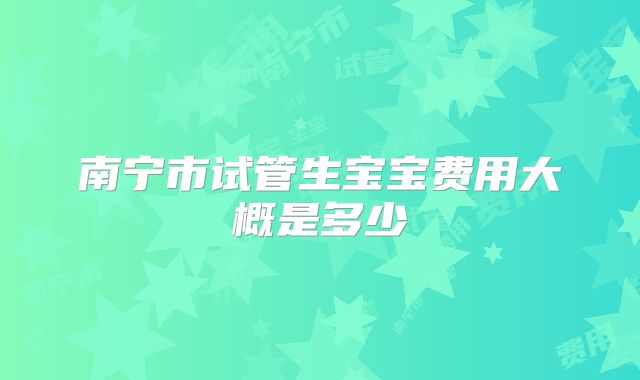 南宁市试管生宝宝费用大概是多少