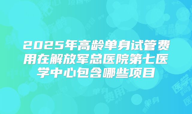 2025年高龄单身试管费用在解放军总医院第七医学中心包含哪些项目