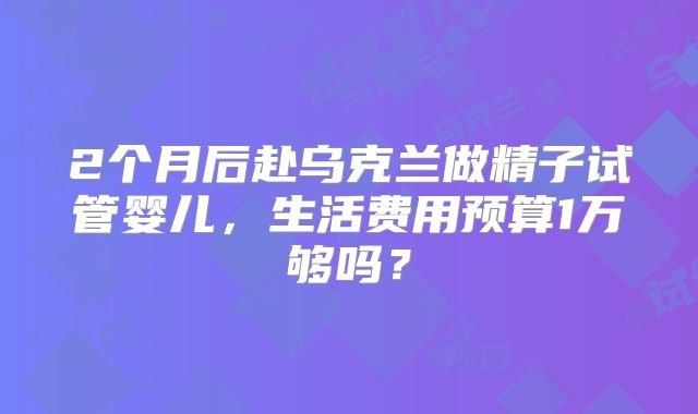 2个月后赴乌克兰做精子试管婴儿，生活费用预算1万够吗？
