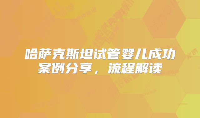 哈萨克斯坦试管婴儿成功案例分享，流程解读