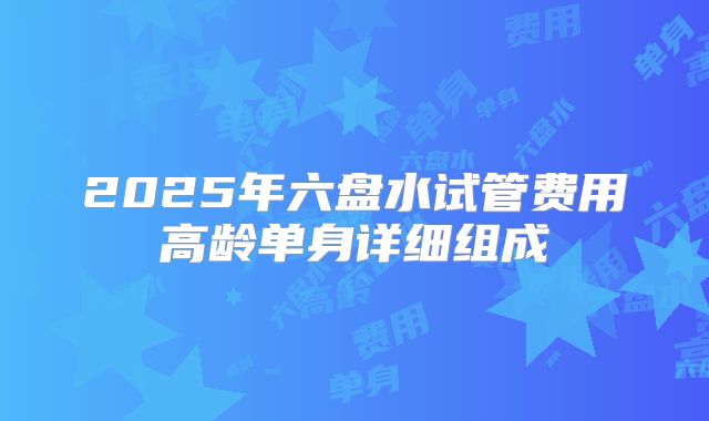2025年六盘水试管费用高龄单身详细组成