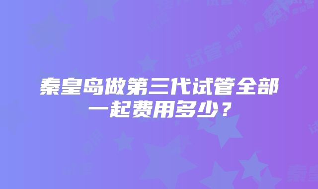 秦皇岛做第三代试管全部一起费用多少？