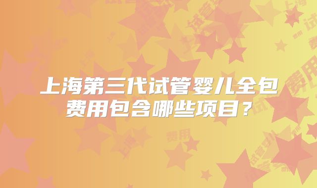 上海第三代试管婴儿全包费用包含哪些项目?