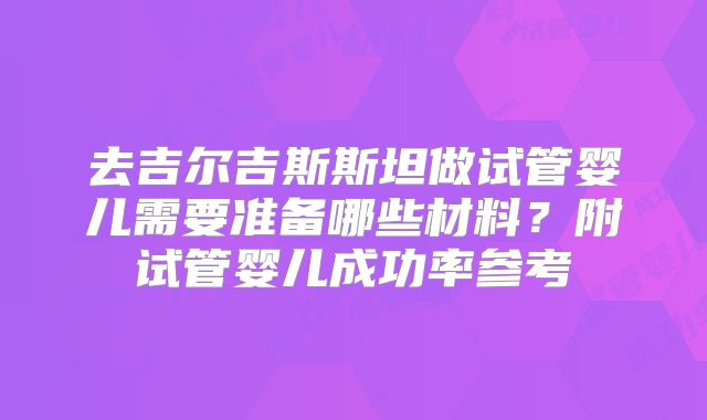 去吉尔吉斯斯坦做试管婴儿需要准备哪些材料？附试管婴儿成功率参考