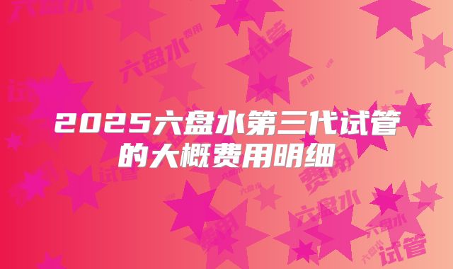 2025六盘水第三代试管的大概费用明细