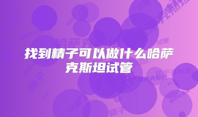 找到精子可以做什么哈萨克斯坦试管