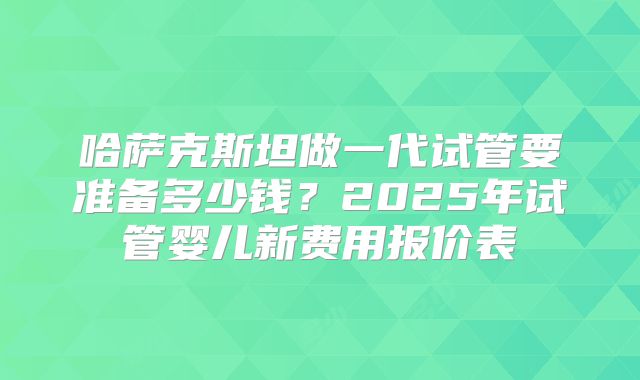 哈萨克斯坦做一代试管要准备多少钱？2025年试管婴儿新费用报价表