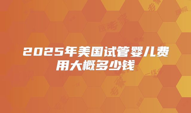 2025年美国试管婴儿费用大概多少钱