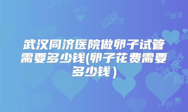 武汉同济医院做卵子试管需要多少钱(卵子花费需要多少钱)
