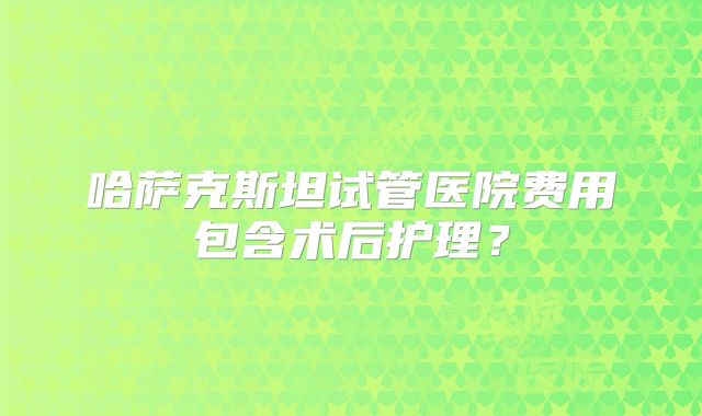 哈萨克斯坦试管医院费用包含术后护理？