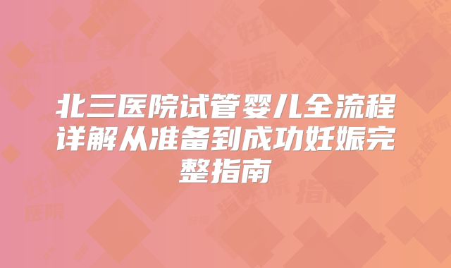 北三医院试管婴儿全流程详解从准备到成功妊娠完整指南