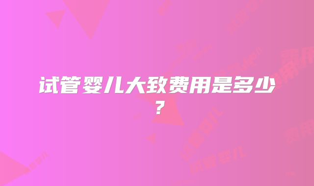 试管婴儿大致费用是多少？