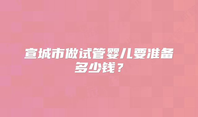 宣城市做试管婴儿要准备多少钱？
