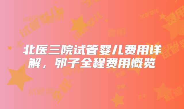 北医三院试管婴儿费用详解，卵子全程费用概览