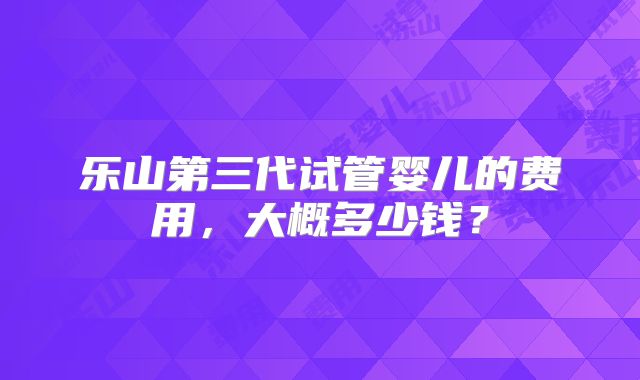 乐山第三代试管婴儿的费用，大概多少钱？