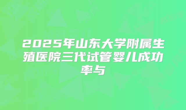 2025年山东大学附属生殖医院三代试管婴儿成功率与