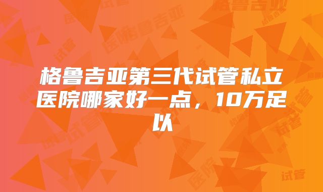 格鲁吉亚第三代试管私立医院哪家好一点，10万足以