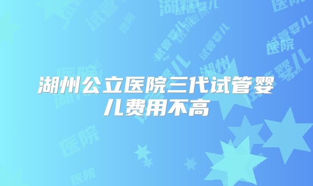 湖州公立医院三代试管婴儿费用不高