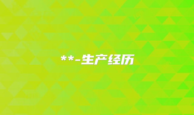 **-生产经历