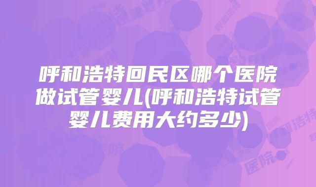 呼和浩特回民区哪个医院做试管婴儿(呼和浩特试管婴儿费用大约多少)