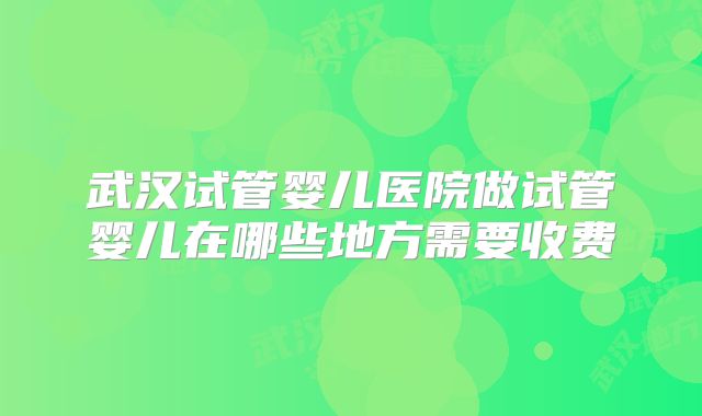 武汉试管婴儿医院做试管婴儿在哪些地方需要收费