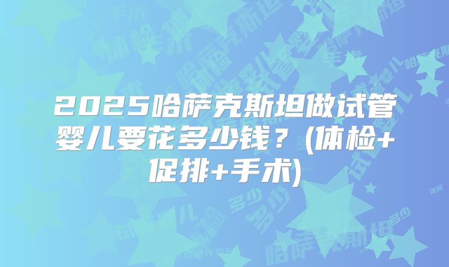 2025哈萨克斯坦做试管婴儿要花多少钱？(体检+促排+手术)
