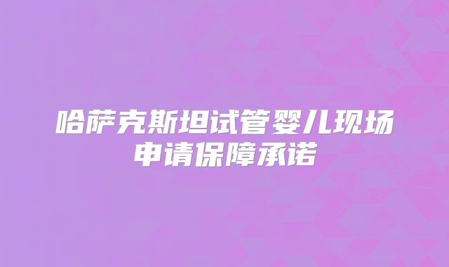 哈萨克斯坦试管婴儿现场申请保障承诺