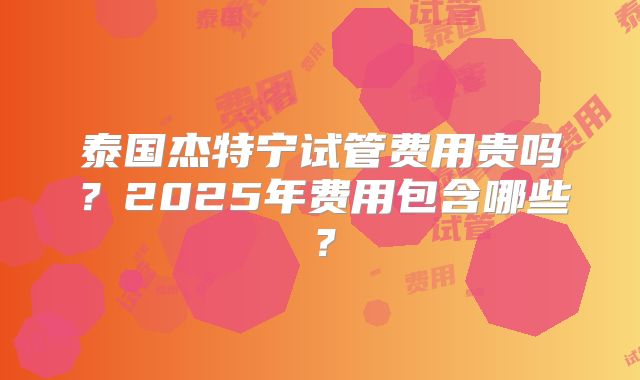 泰国杰特宁试管费用贵吗?2025年费用包含哪些?