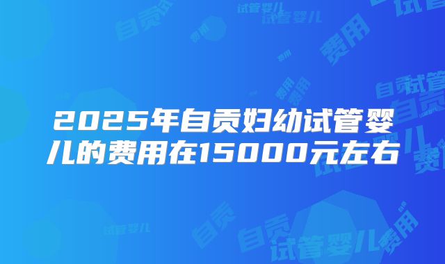 2025年自贡妇幼试管婴儿的费用在15000元左右