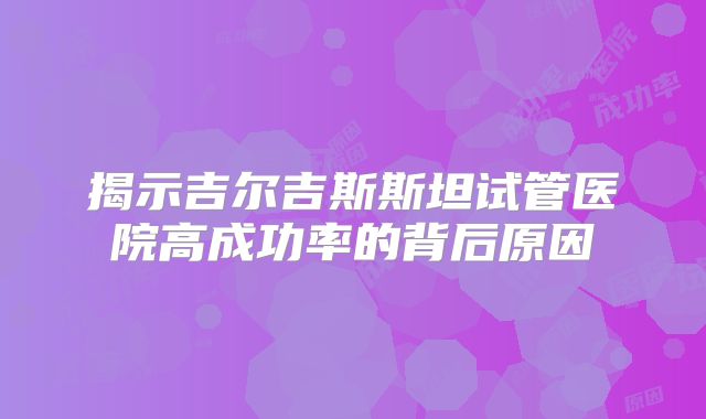 揭示吉尔吉斯斯坦试管医院高成功率的背后原因