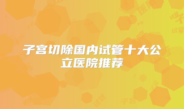 子宫切除国内试管十大公立医院推荐