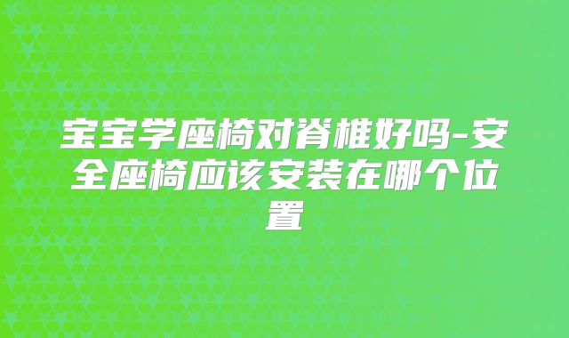 宝宝学座椅对脊椎好吗-安全座椅应该安装在哪个位置