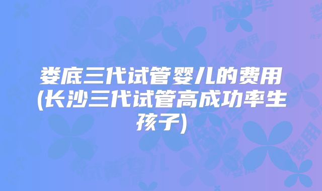 娄底三代试管婴儿的费用(长沙三代试管高成功率生孩子)