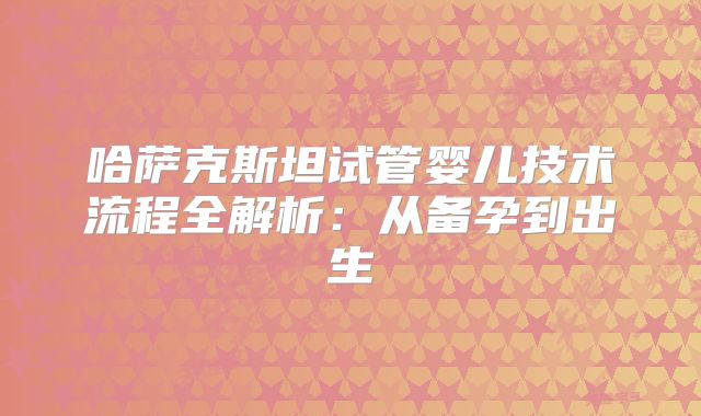 哈萨克斯坦试管婴儿技术流程全解析：从备孕到出生