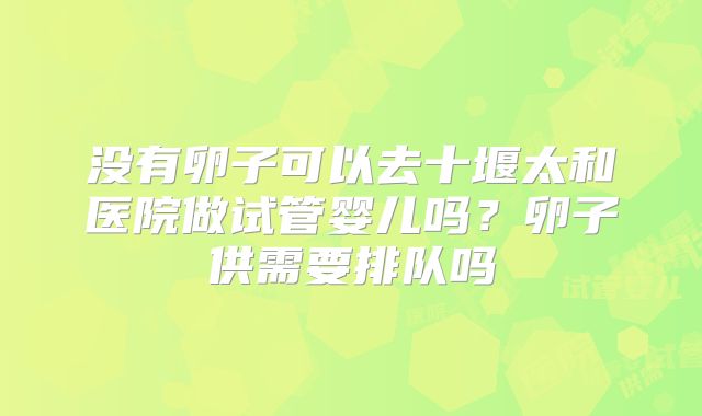 没有卵子可以去十堰太和医院做试管婴儿吗?卵子供需要排队吗